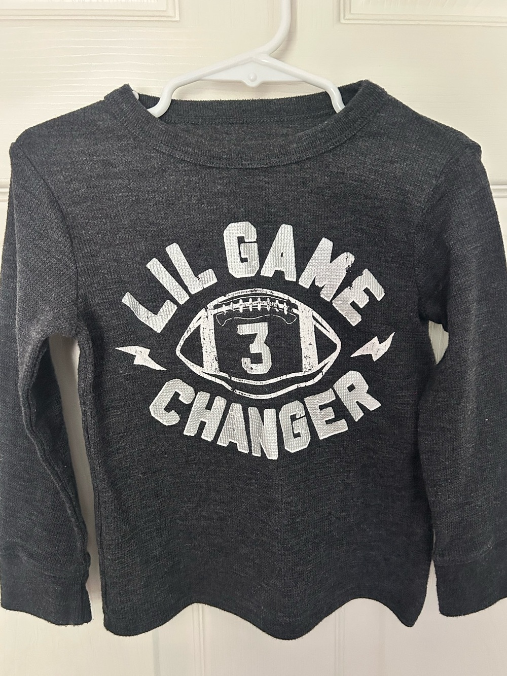 Toddler Boys, The Children's Place, Charcoal Gray Long Sleeve Football Shirt